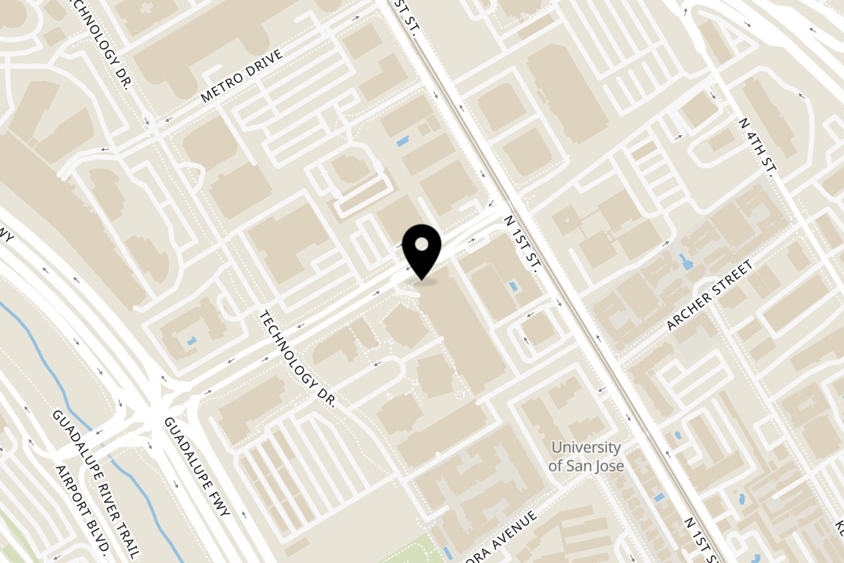 Map showing the location of The Second wife - Indian Restaurant on 50 Skyport Dr #40 in San Jose